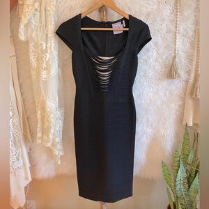 HERVE LEGER DRESS Size Small Black NWOT NEVER WORN